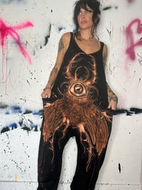 Image 3 of “BAD BEETLE” CUSTOM BLEACH PAINTED OVERSIZED ROMPER LARGE