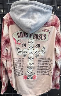 Vintage Red/Cream Hoodie Flannel Shirt Guns N’ Roses
