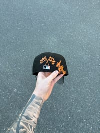 Image 2 of BLACK FLAMING ASPHALT  NEW YORK METS CUSTOM FITTED CAP