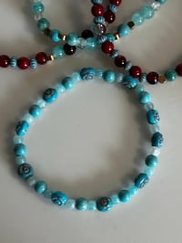 Image 7 of Country Gold Teal and Burgundy Tumbler Bracelet Stack