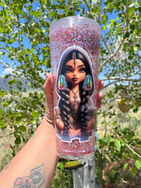 Image 5 of Pink and White Snowglobe Tumbler