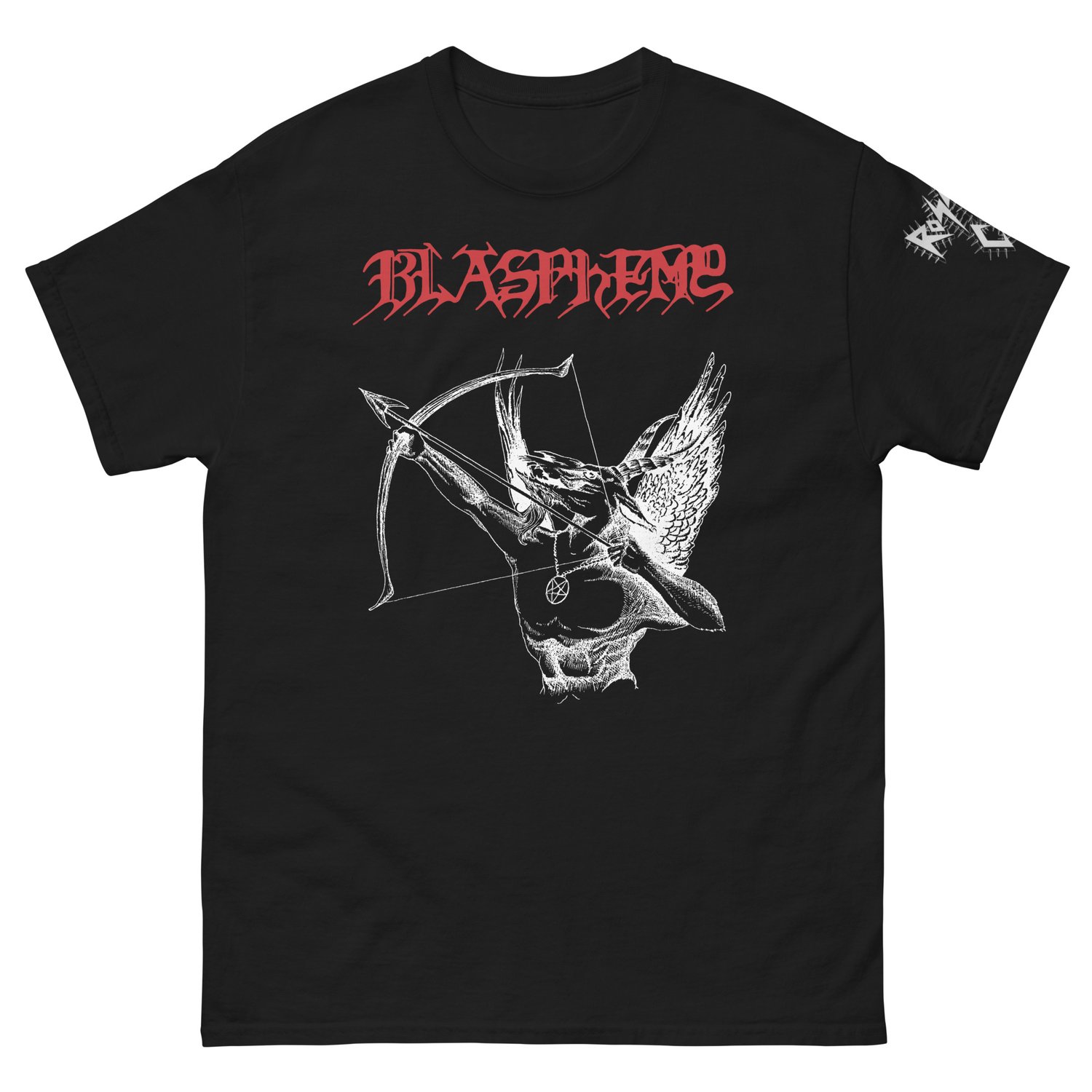 Image of Blasphemy "Wild Rags" Throwback Black T-Shirt