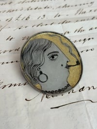 Glitzy Smoking Lady Brooch