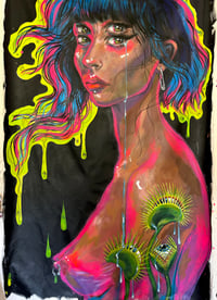 Image 1 of “BOTANICAL BABE” ORIGINAL PAINTING ON UNSTRETCHED CANVAS 5ftx3ft