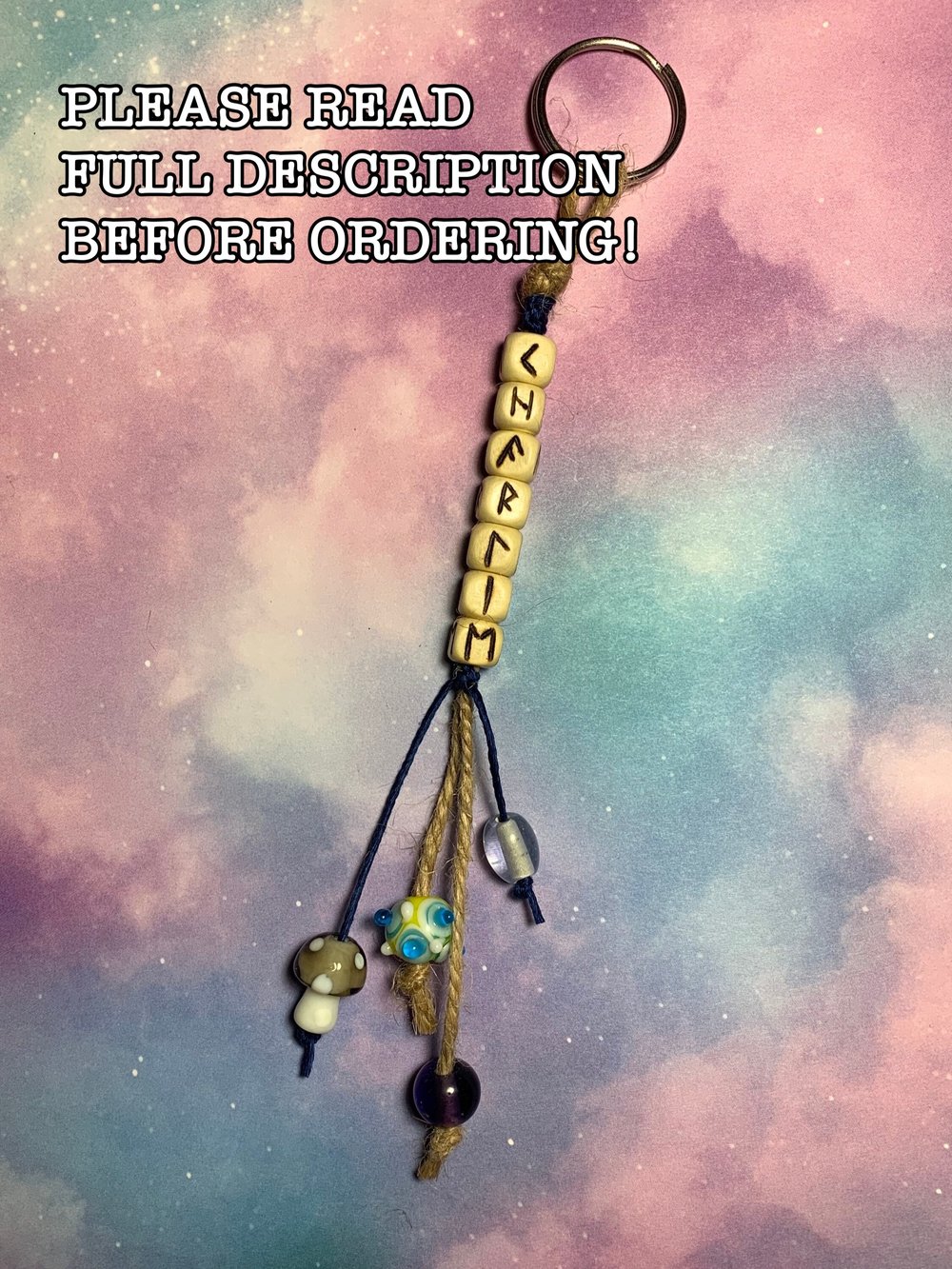 Image of Personalized Futhark Rune Keychain Custom