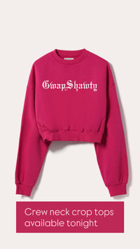 GwapShawty Crop Crewneck (hot pink/old English)