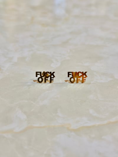 Image of FUCK OFF STUDS - GOLD