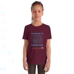 Image of Flower Courage to Persevere Youth Short Sleeve T-Shirt
