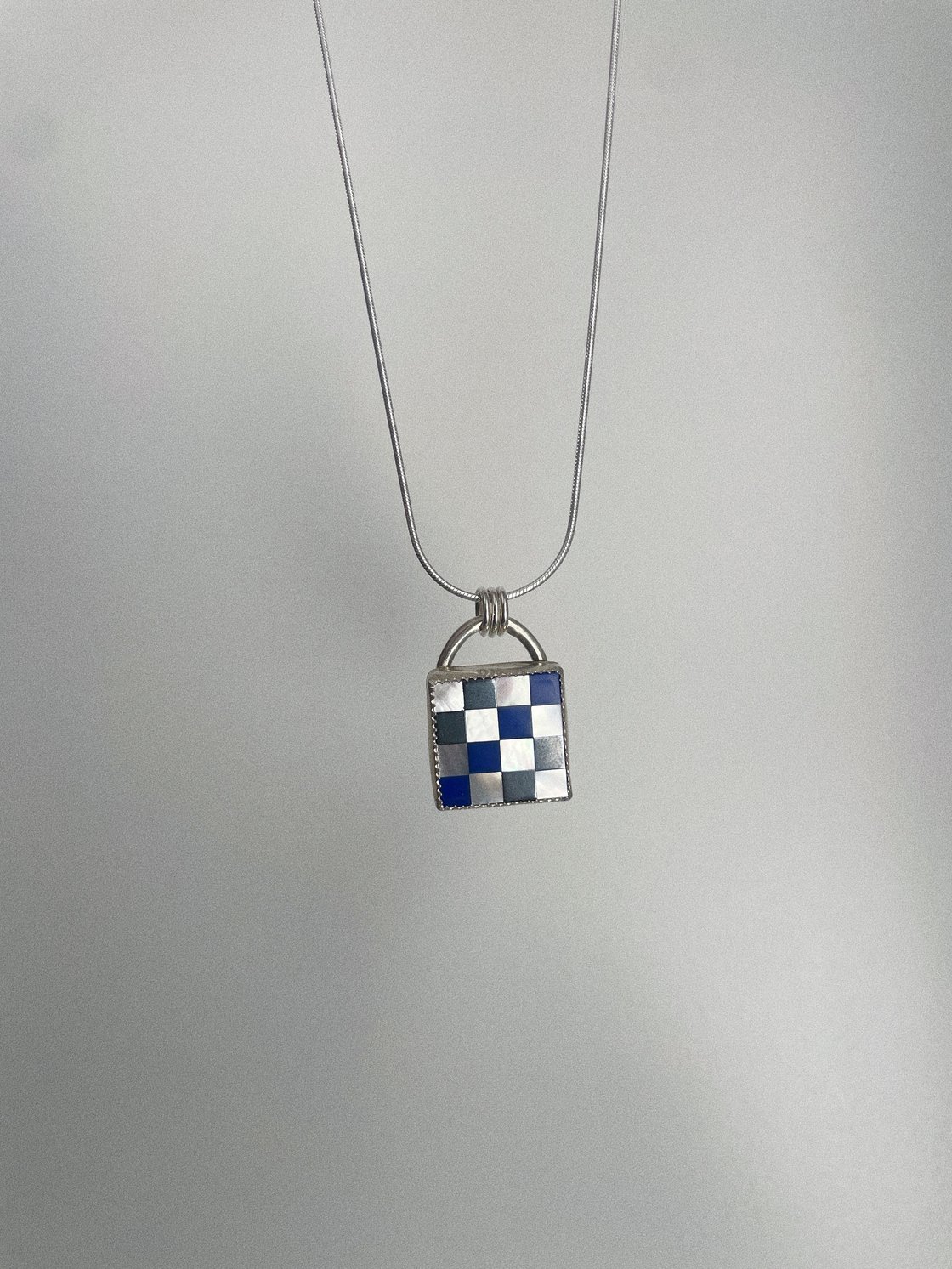 Image of Square Checkered Necklace  