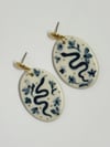 Hand Painted Blue Tile Earrings 60