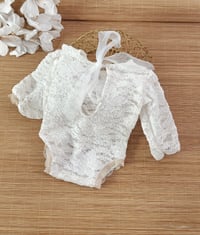Image 3 of Newborn bodysuit for photoshoot | Elle | white lace
