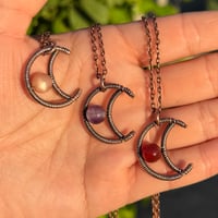 Image 3 of Amethyst Copper Moon Pendant 🌙💜