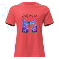 Image 2 of Women's Relaxed T-Shirt, Simply Magical Dragonfly  & Wildflower Tee