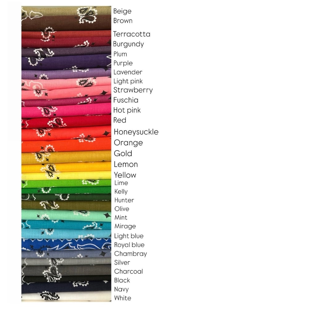 Image of Bandana color range