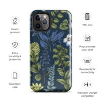 Image 4 of Art Nouveau Inspired Blue Boho Floral Tough Case for iPhone®