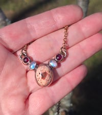 Image 1 of Electroformed Jelly opal bib necklace