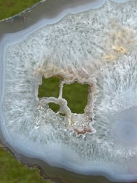 Image 6 of Large Agate Slice With Druzy Crystal Pockets #2249