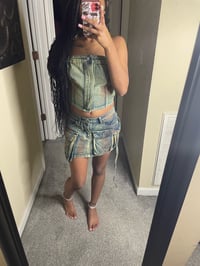 Image 1 of Denim Skirt Outfit