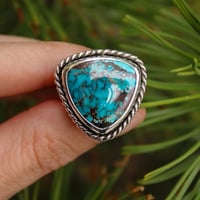 Image 1 of Triangle QinGu Turquoise Ring