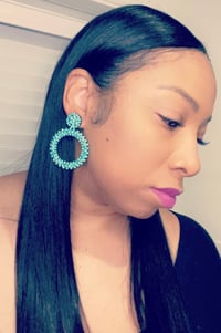 Image 4 of Round Rhinestone earrings 