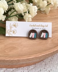 Image 2 of Bookshelf Stud Earrings