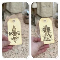 Image 4 of handmade hand stamped french style luggage tags