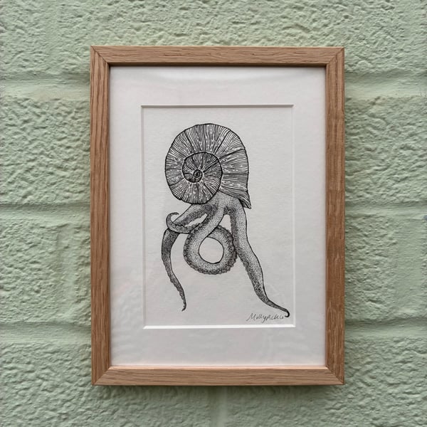 Image of £50 originals - imaginary cephalopod, pointillism