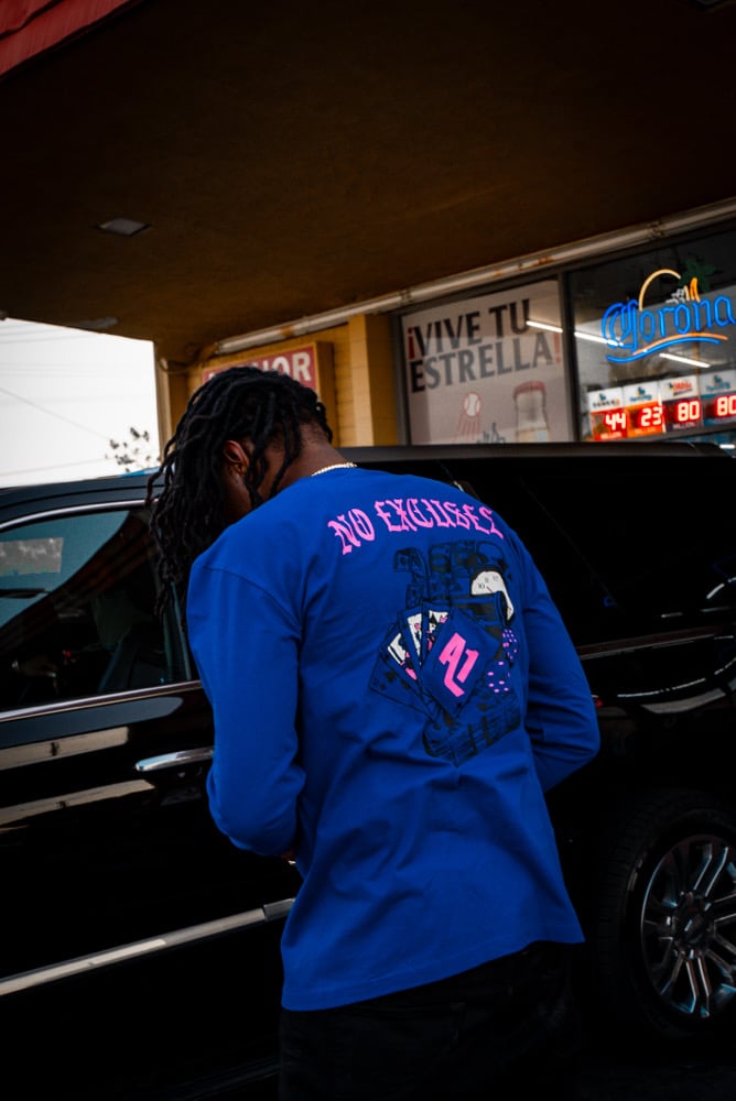 Image of A1$D1 No Excuess Long Sleeve (Blue X Pink & Cream)