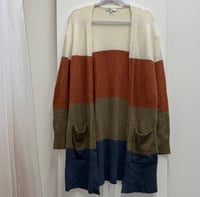 Image 3 of MADEWELL color block open sweater duster cardigan 