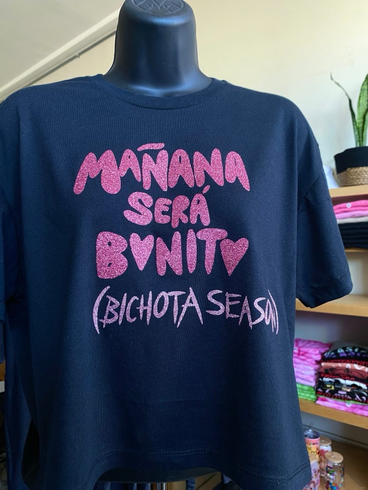 Image of MSB GLITTER Black Crop Top 