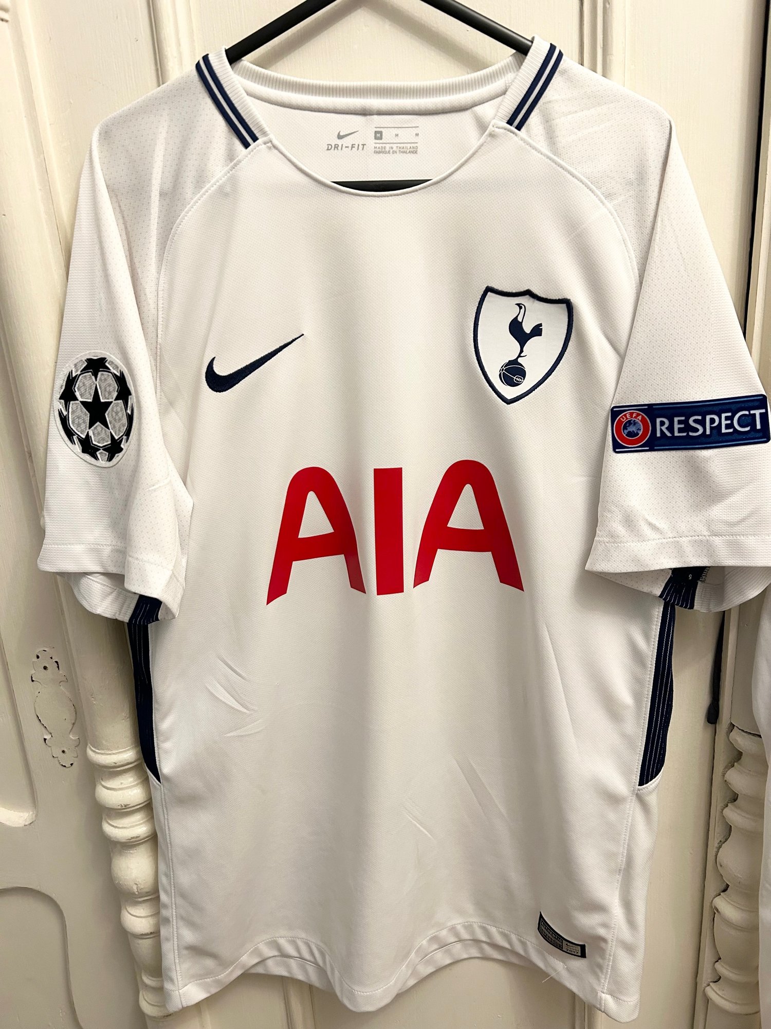 Image of Tottenham Hotspur “DEMBELE 19” 2017/18 Home Shirt + UCL patches, M