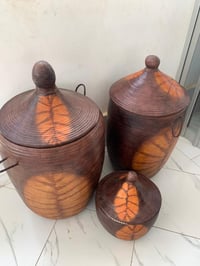Image 3 of BOUSSO LEATHER BASKETS