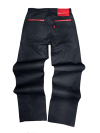 Image 1 of RED LEATHER FLAG SIGNATURE DENIM