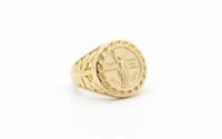 Image 3 of 14k EP Chunky 50 Pesos Ring for Men.