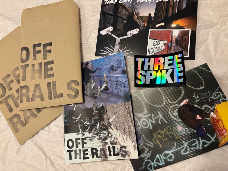 Image of Off The Rails fold out zine. 