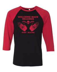 Image 1 of WBR BASEBALL TEE - Black w/ Red sleeves 