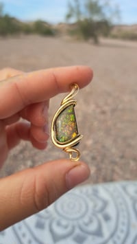 Image 2 of Dragon Scale Ammolite in Brass 1