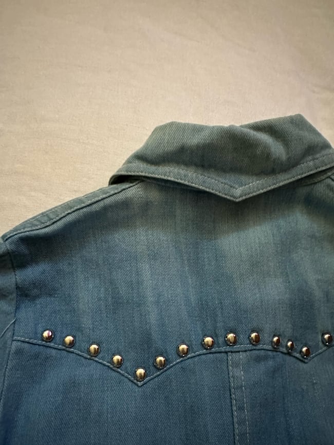 early 70s denim studded rockstar jacket shirt 