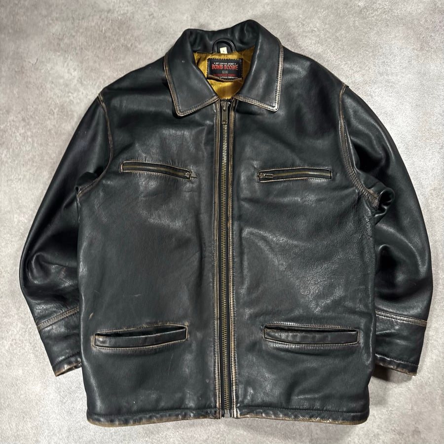 Image of 1990s Bomb Boogie Heayweight Leather Jacket, Size Large