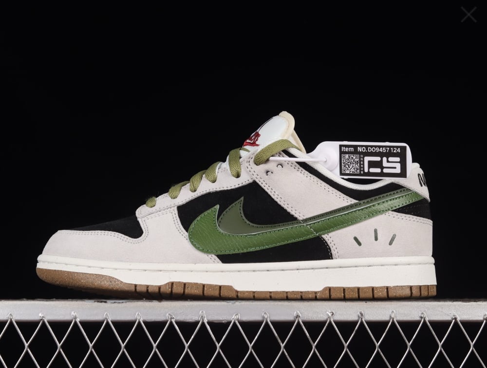 NIKE DUNK LOW SE 85 DOUBLE SWOOSH GREEN/BLACK UNIVERSITY SHOES SNEAKERS