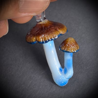 Image of Double Blue staining Mushroom Pendant