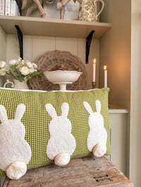 Image 1 of SALE! Gingham Bunny Cushion