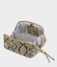 Image 3 of Katie Loxton Fold-Out Mirror Makeup Bag - Faux Snake