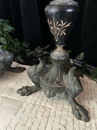 Image 6 of Paire de bougeoirs de style Empire. En cuivre, bronze et ébonite. Fin XIXEME!