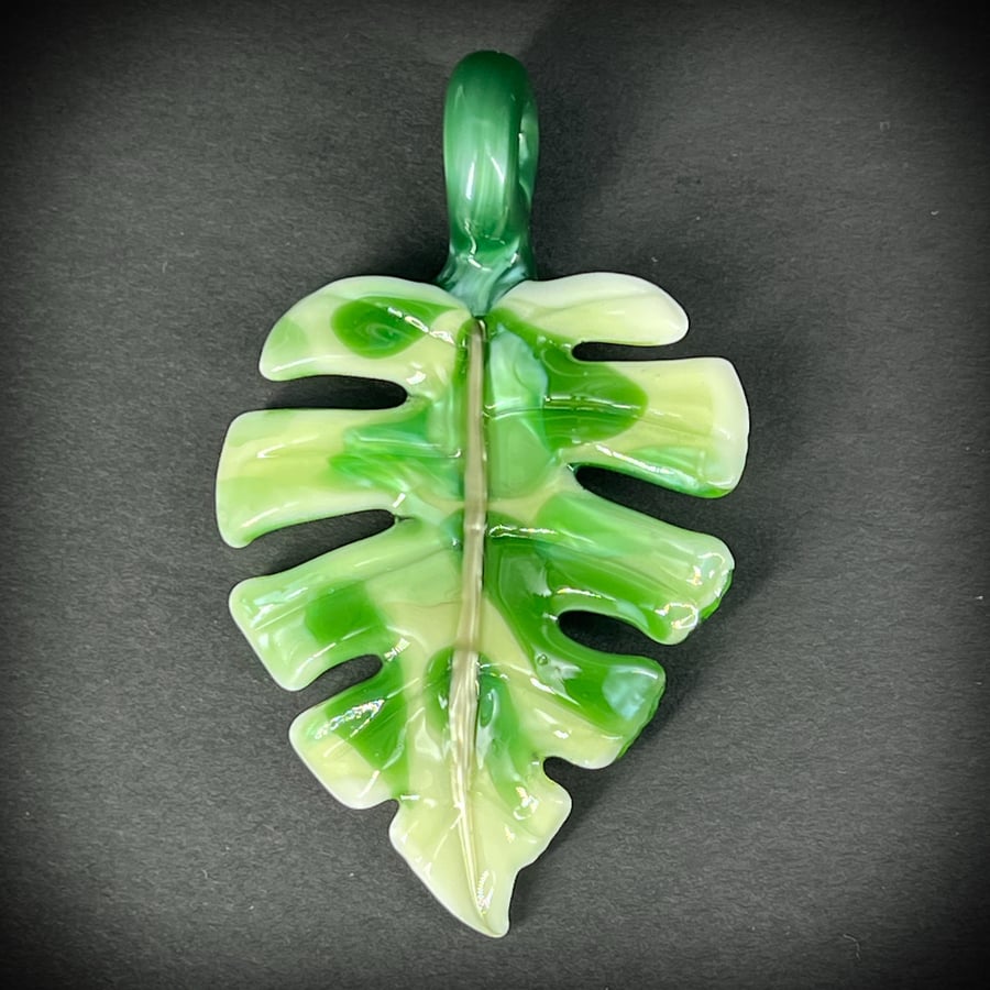 Image of Variegated Monstera Leaf Pendant