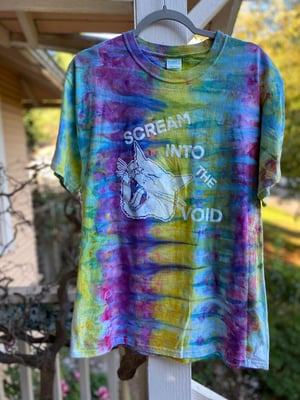 Image of LARGE  Scream Into The Void Tie Dye Shirt 1