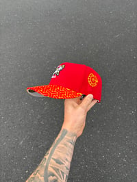 Image 4 of MULTI TONE RED GOYARDINE CINCINNATI REDS CUSTOM FITTED CAP
