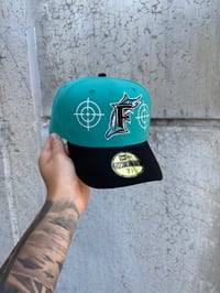 Image 1 of TWO TONE MIAMI MARLINS CUSTOM FITTED CAP
