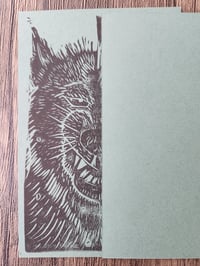 Image 3 of 'two wolves' - BLOCKPRINT