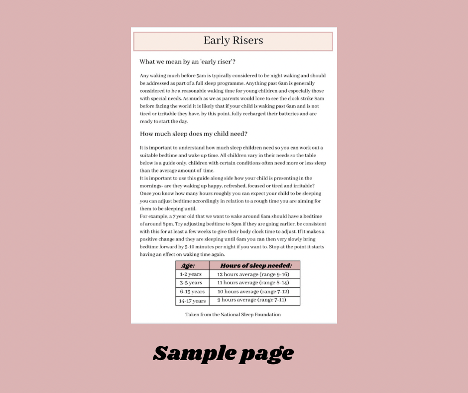 Sleep workbook - early rising 